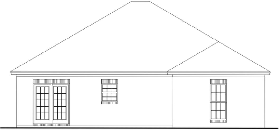 Rear Elevation for House Plan #300531