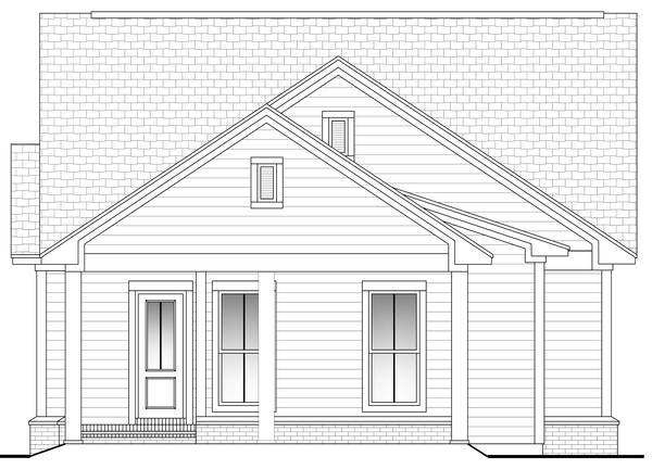 Rear Elevation for House Plan #305731