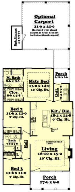 Main Floor Plan for House Plan #305731