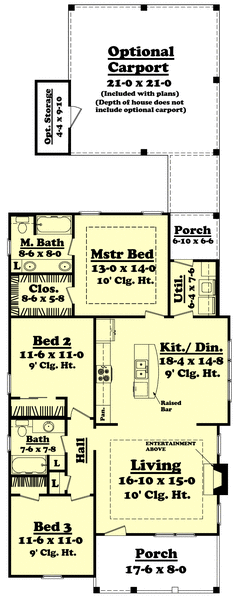 Main Floor Plan for House Plan #305731
