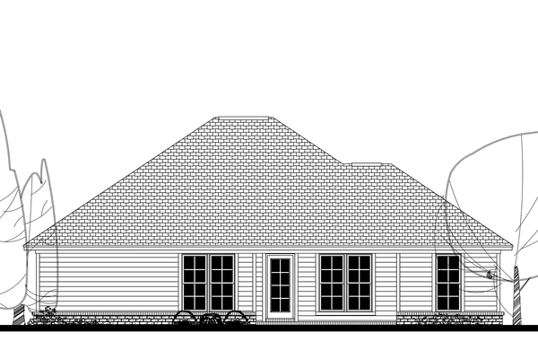 Rear Elevation for House Plan #301831