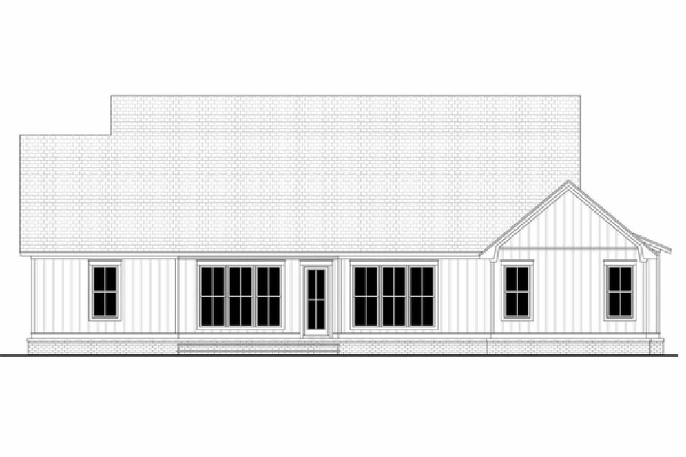 Rear Elevation for House Plan #307482