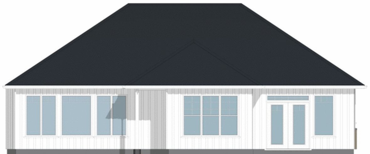 Rear Elevation for House Plan #203035