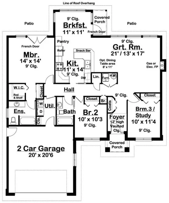 Main Floor Plan for House Plan #203035
