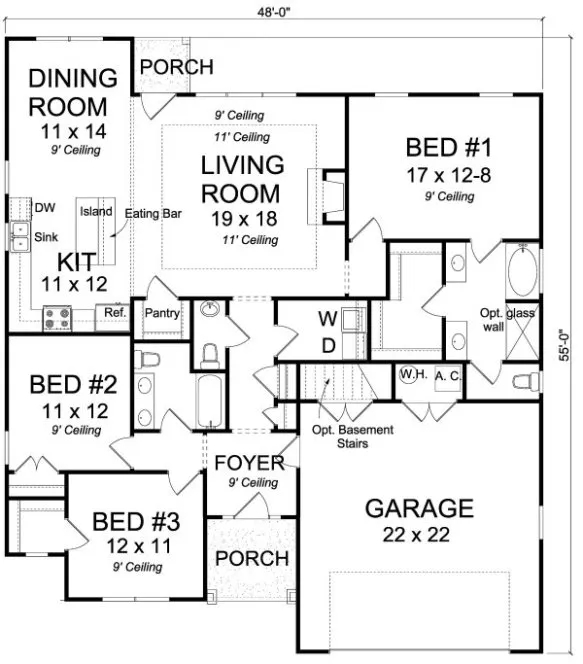 Main Floor Plan for House Plan #249071