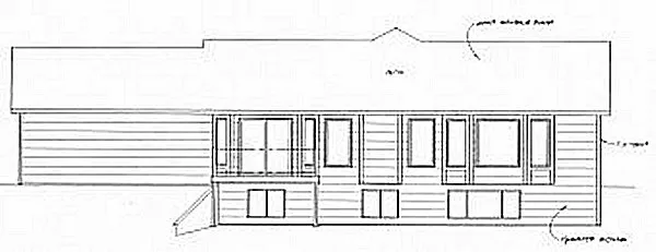 Rear Elevation for House Plan #356321