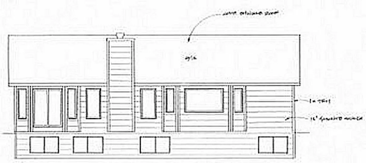 Rear Elevation for House Plan #353721