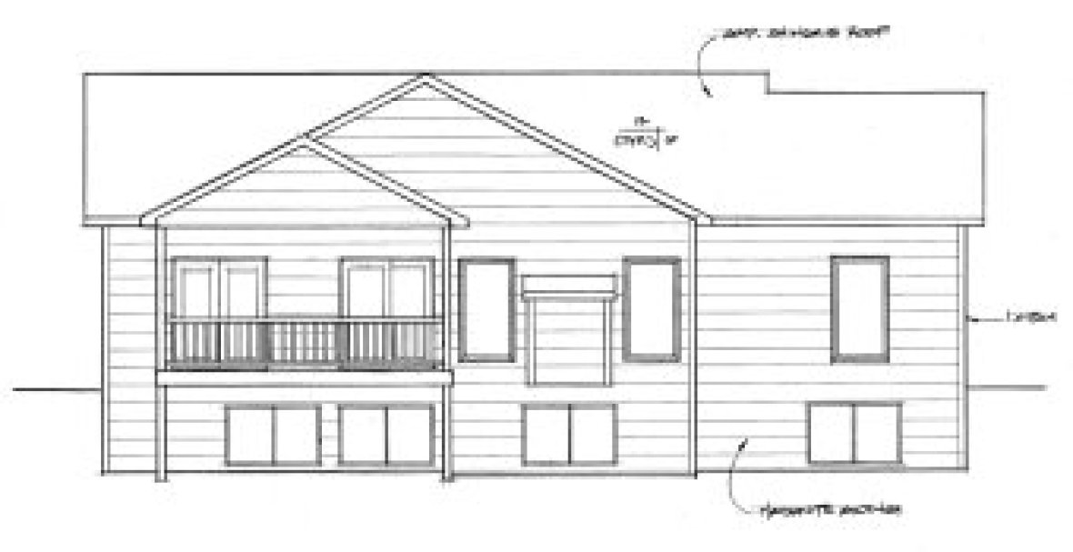 Rear Elevation for House Plan #359721