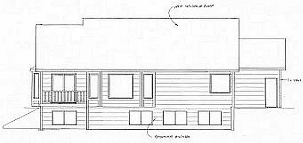 Rear Elevation for House Plan #350921