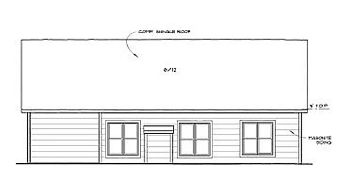 Rear Elevation for House Plan #359231