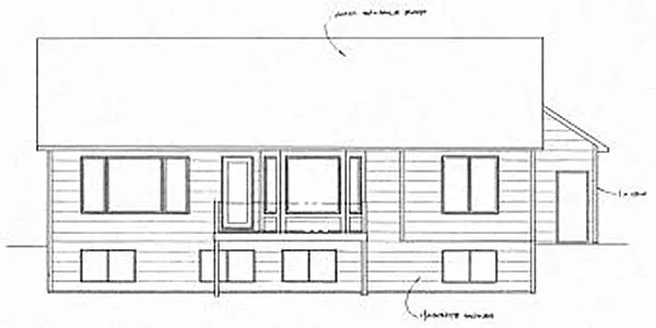 Rear Elevation for House Plan #356931
