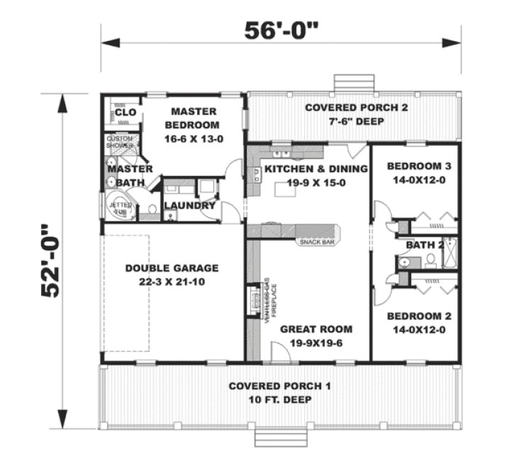 Main Floor Plan for House Plan #431161