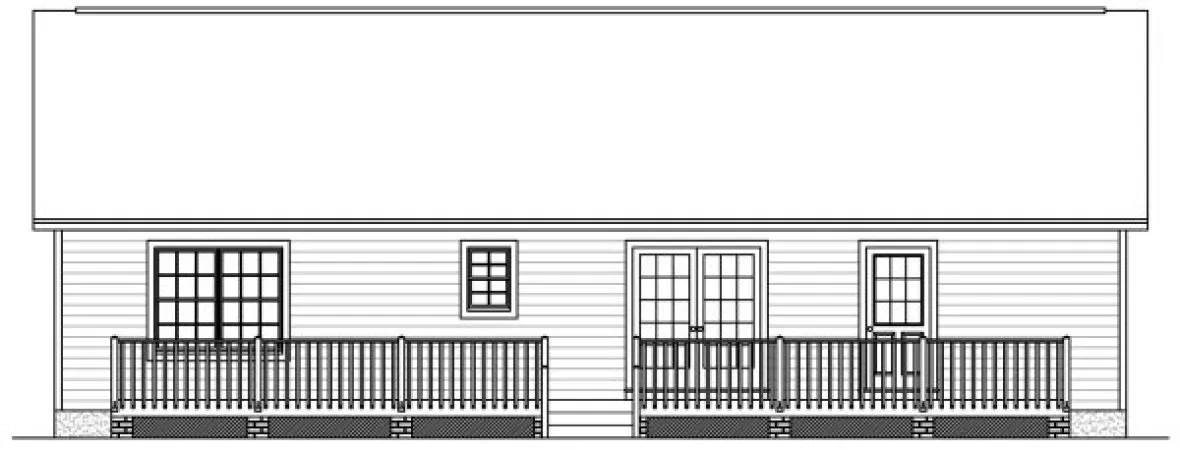Rear Elevation for House Plan #740858
