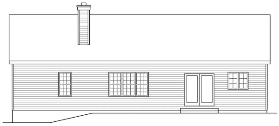 Rear Elevation for House Plan #411671