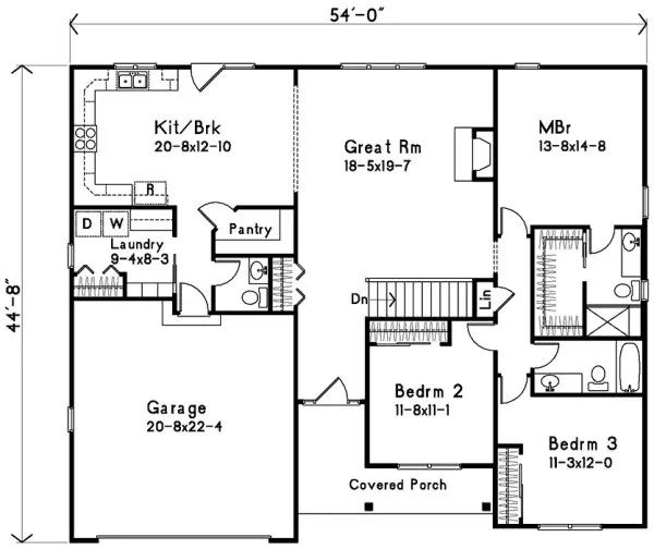 Main Floor Plan for House Plan #411671