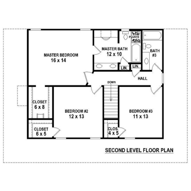 Second Floor Plan for House Plan #492971
