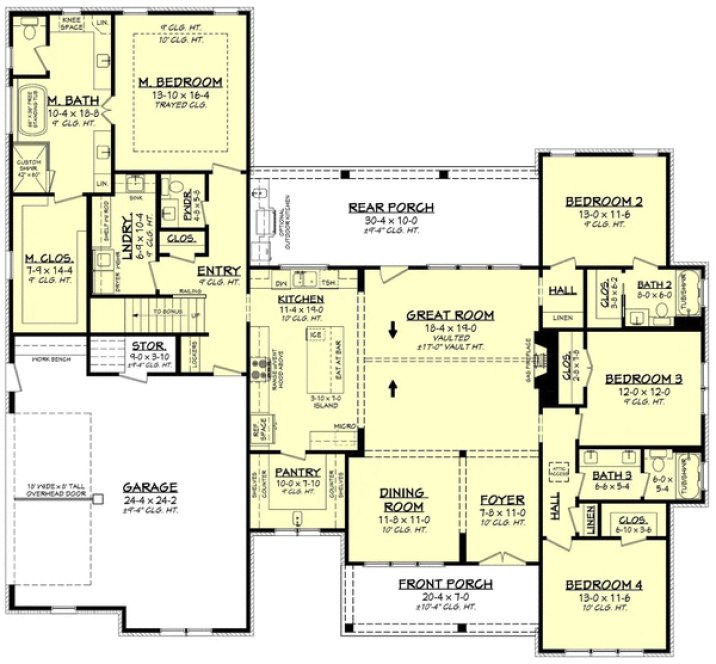 Main Floor Plan for House Plan #305162