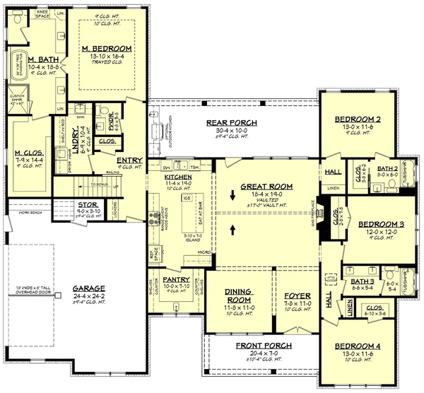 Main Floor Plan for House Plan #305162