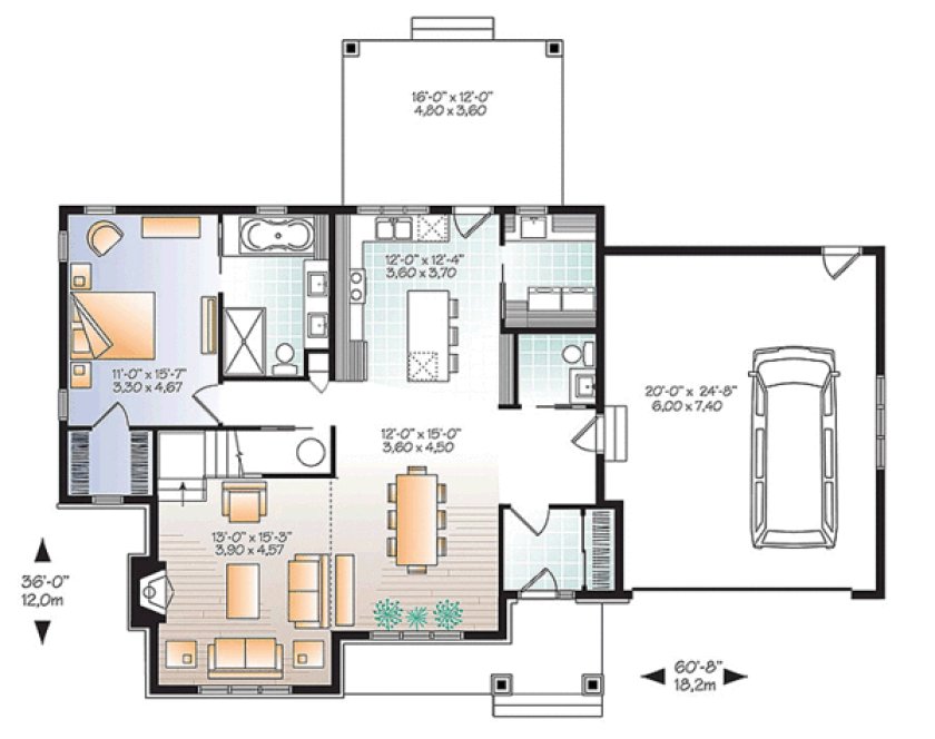 Main Floor Plan for House Plan #147053