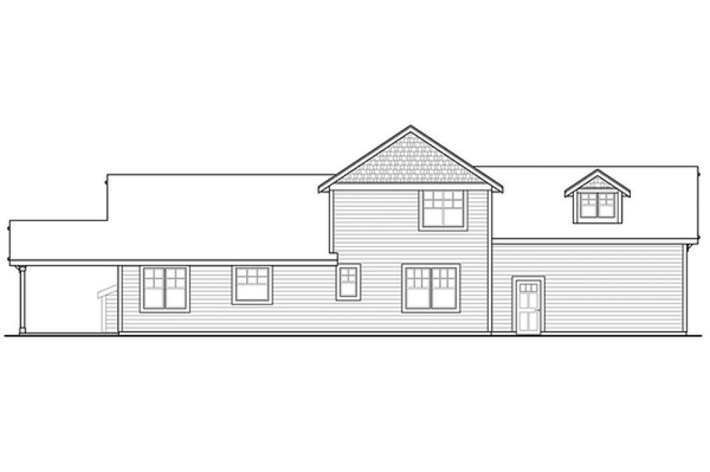 Rear Elevation for House Plan #345391