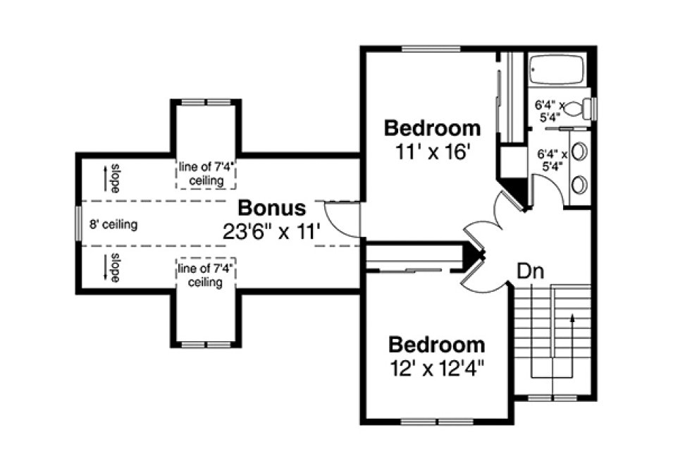 Second Floor Plan for House Plan #345391