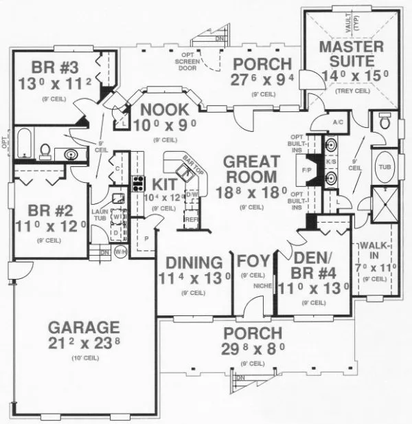 Main Floor Plan for House Plan #865412