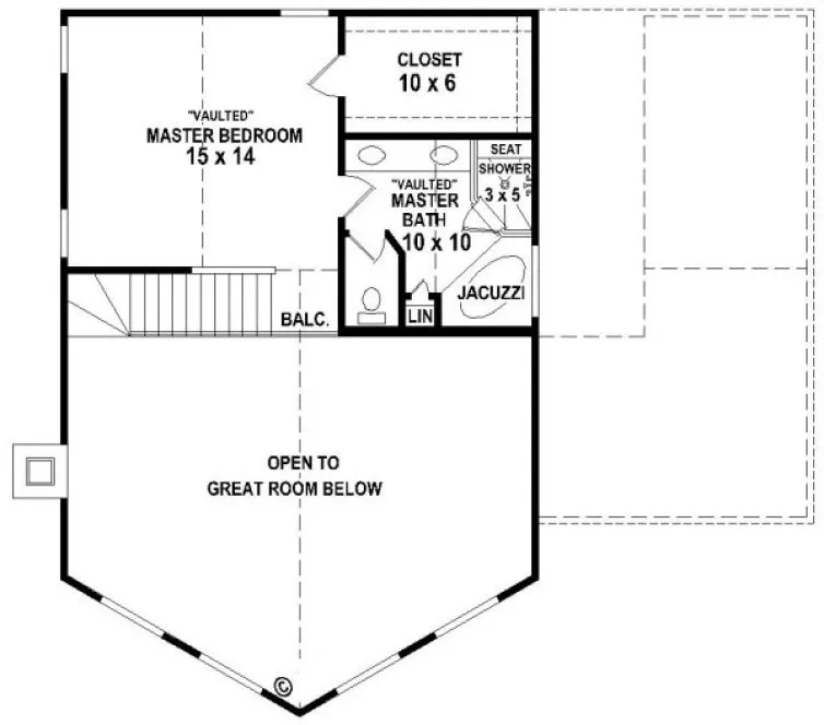 Second Floor Plan for House Plan #498281