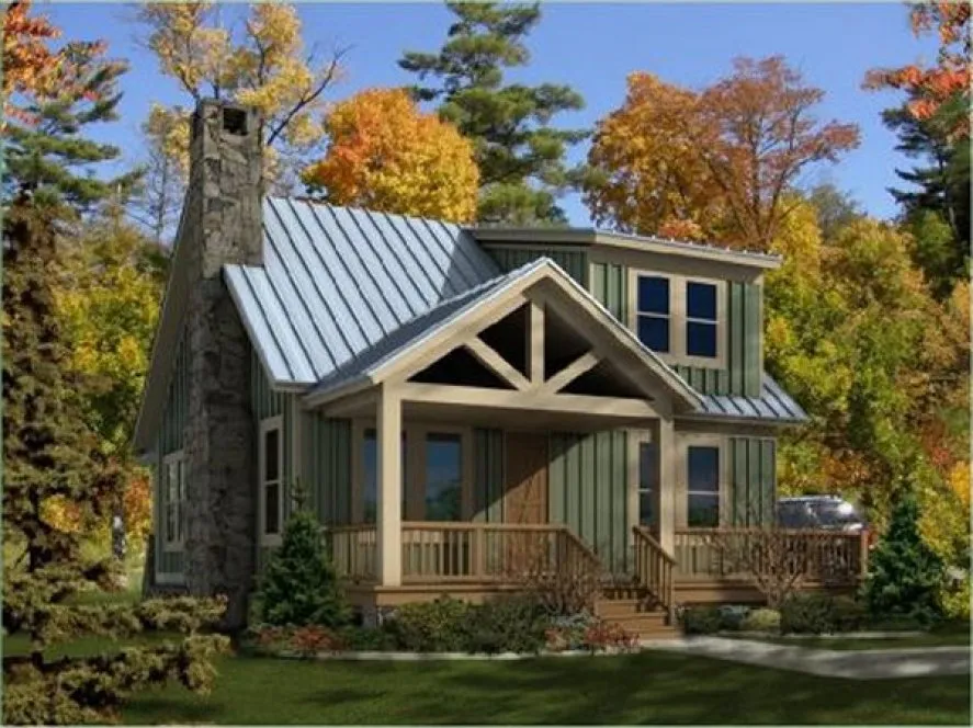 Rear Elevation for House Plan #496141