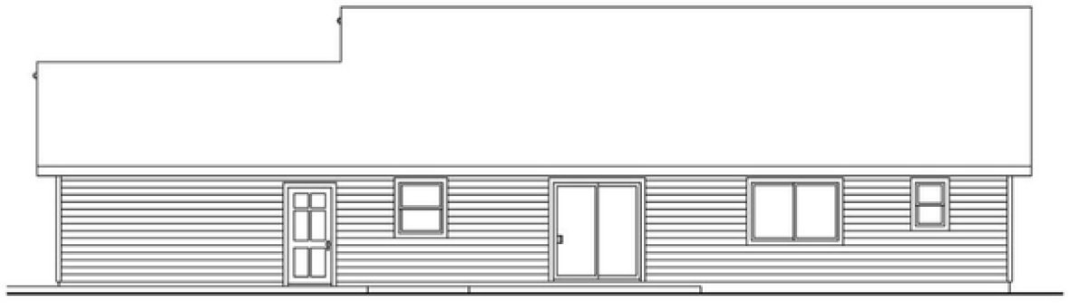 Rear Elevation for House Plan #344841
