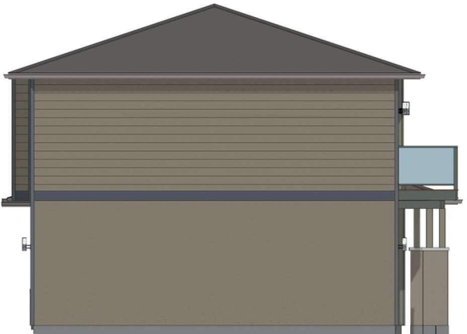 Left Elevation for House Plan #203009