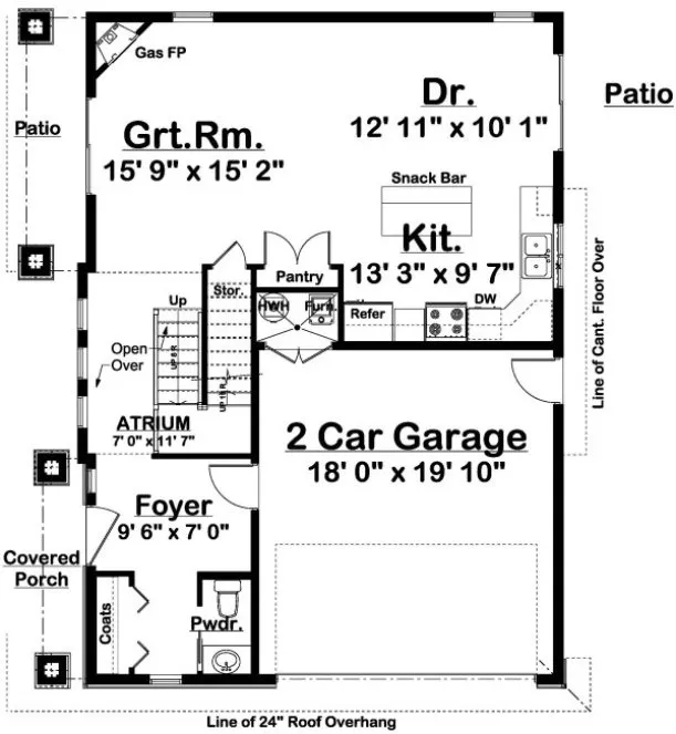 Main Floor Plan for House Plan #203009