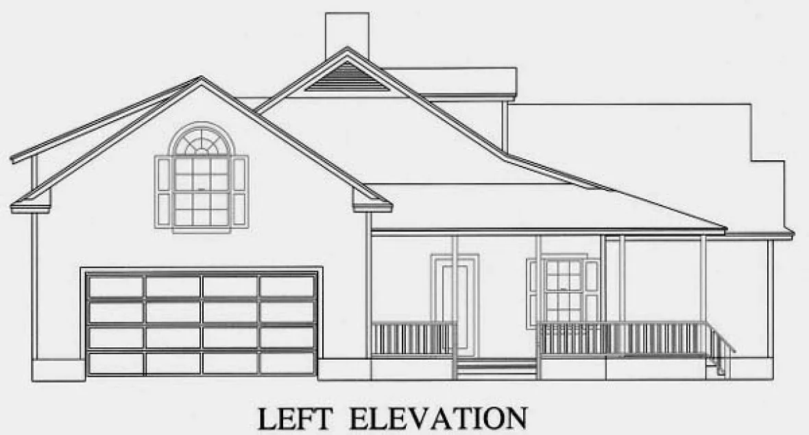 Left Elevation for House Plan #865881