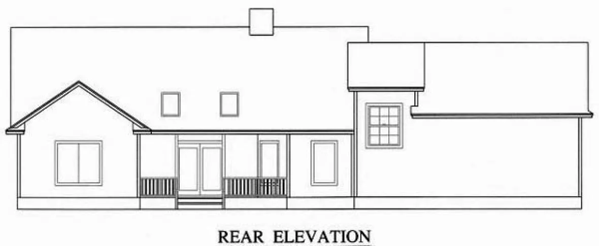 Rear Elevation for House Plan #865881