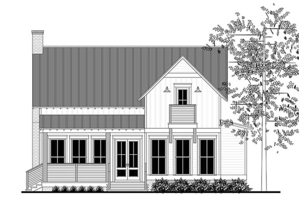 Rear Elevation for House Plan #304941