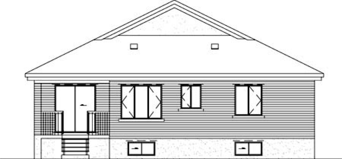 Rear Elevation for House Plan #178241