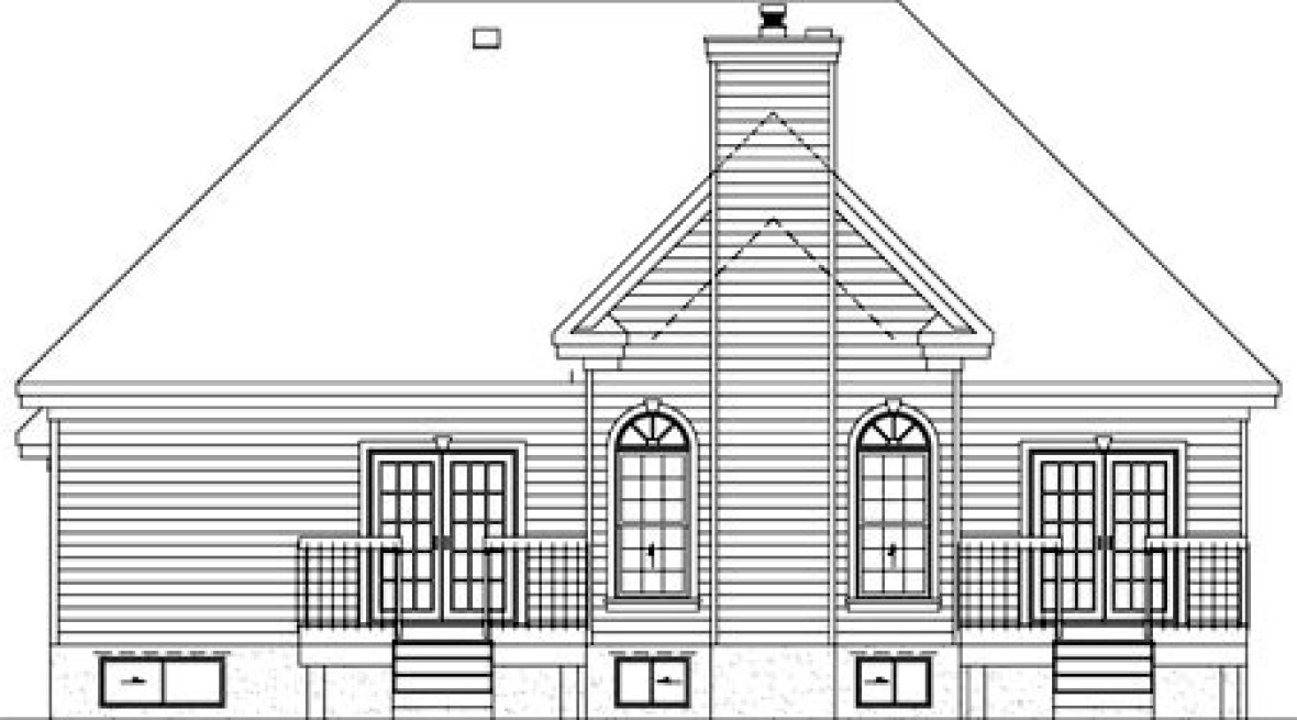 Rear Elevation for House Plan #171241