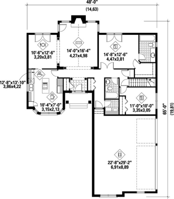 Main Floor Plan for House Plan #171241