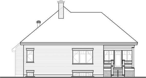 Rear Elevation for House Plan #146411