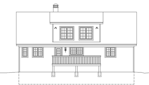 Rear Elevation for House Plan #491581