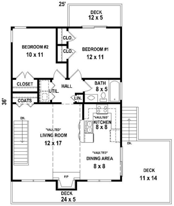 Main Floor Plan for House Plan #490868