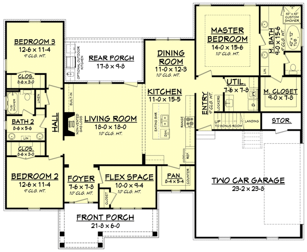 Main Floor Plan for House Plan #306802