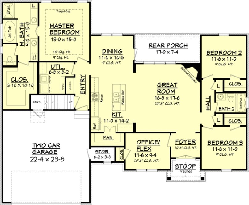 Main Floor Plan for House Plan #302481