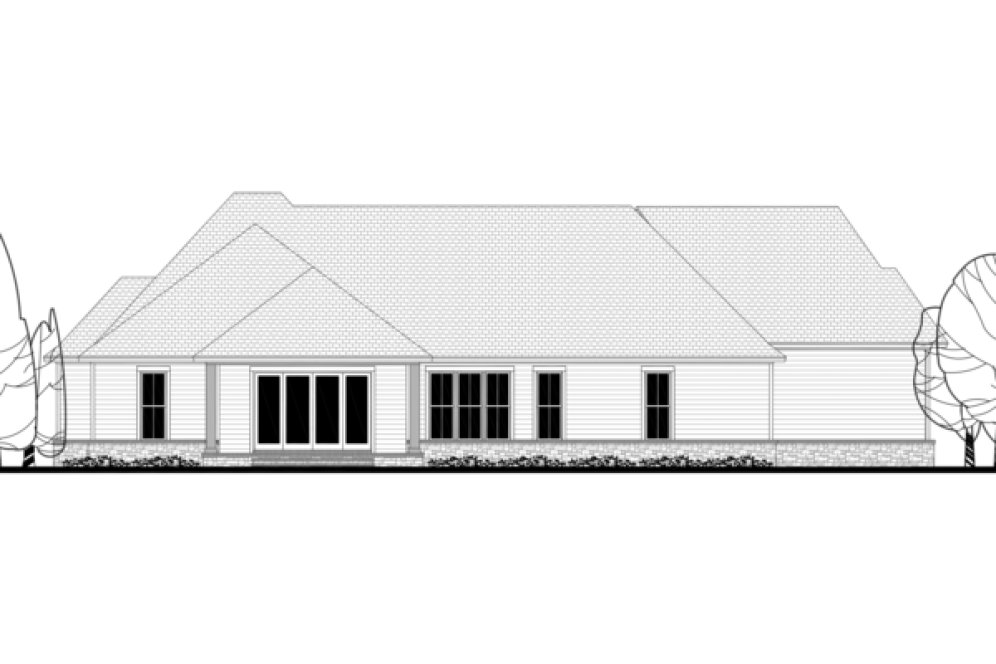 Rear Elevation for House Plan #304352