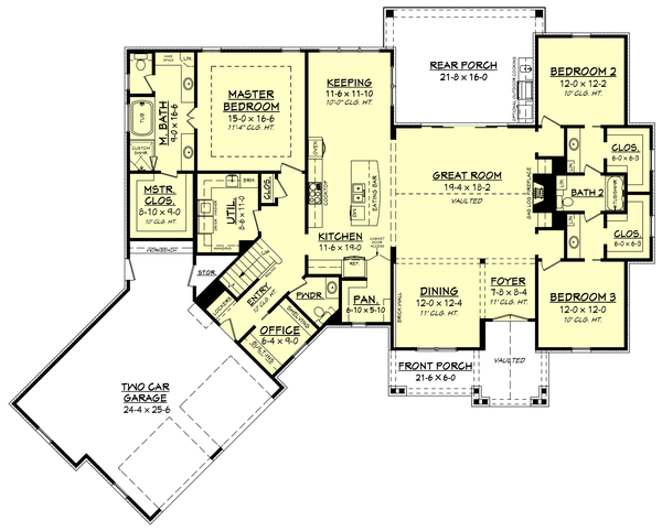 Main Floor Plan for House Plan #304352