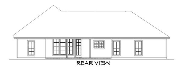 Rear Elevation for House Plan #304381