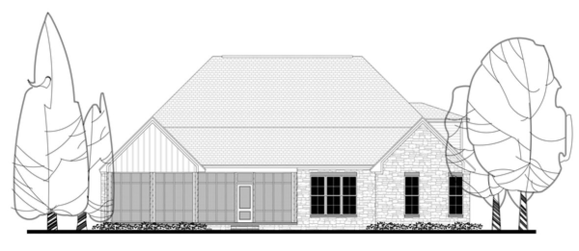 Rear Elevation for House Plan #307952