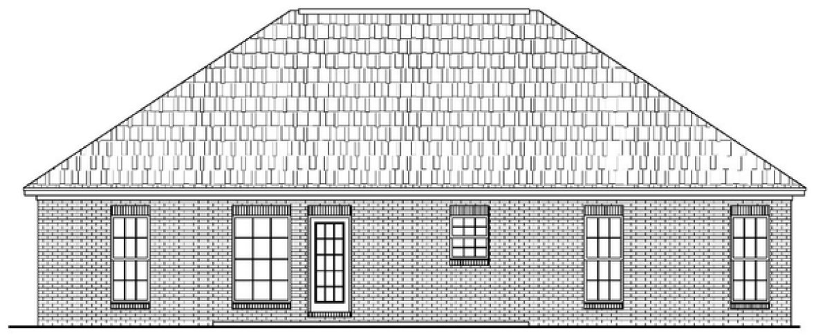 Rear Elevation for House Plan #300041