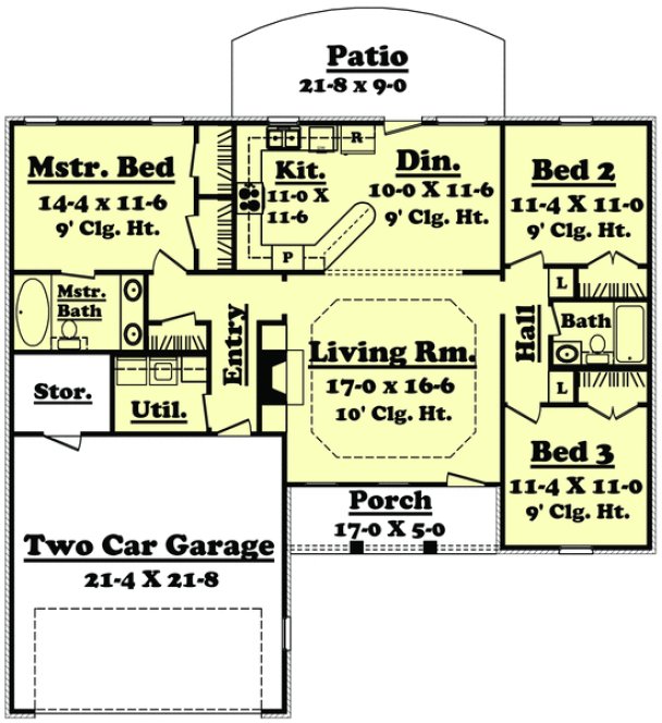 Main Floor Plan for House Plan #300041