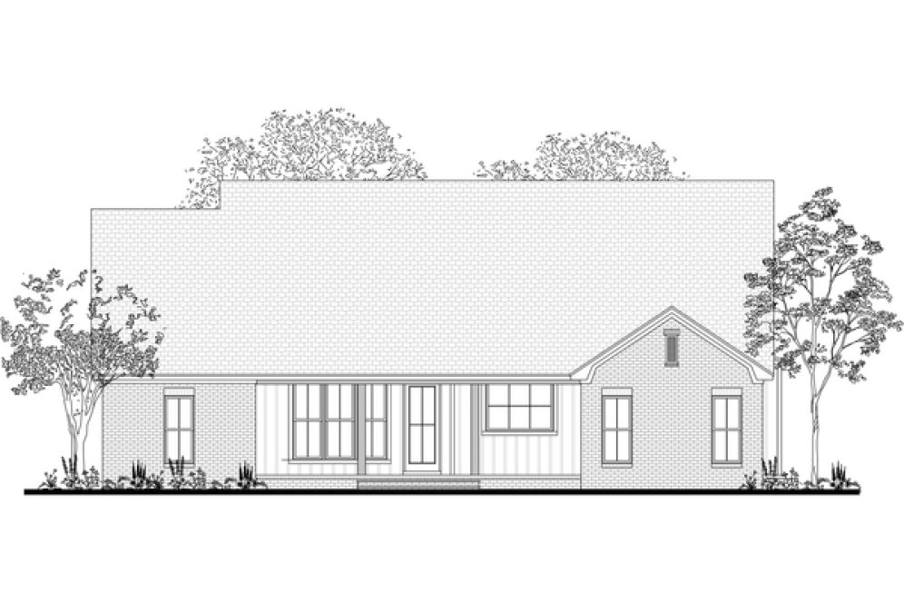 Rear Elevation for House Plan #305612