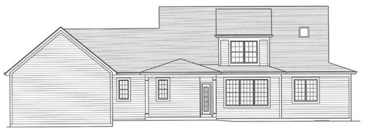 Rear Elevation for House Plan #530142